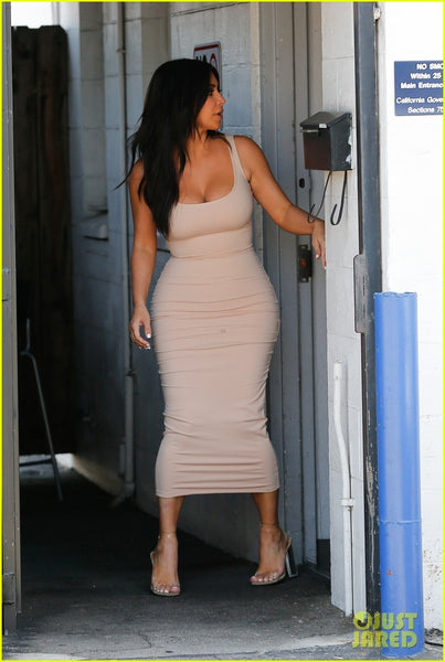 Ivory Kim Kardashian (Kim K) Sheath Tight Wrap Dress Prom Cocktail Party Celebrity Formale Dress