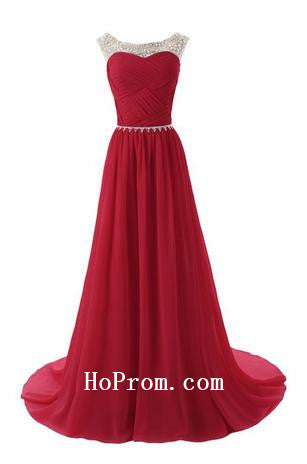 Long Prom Dresses,Red Prom Dress,Evening Dress