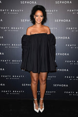 Black Rihanna Off The Shoulder Dress Long Sleeves Prom Celebrity Forma –  Hoprom