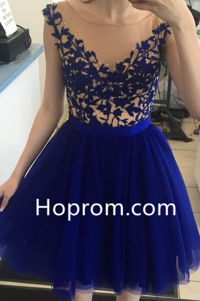 2020 Royal Blue Homecoming Dresses Open Back Short Party Dresses