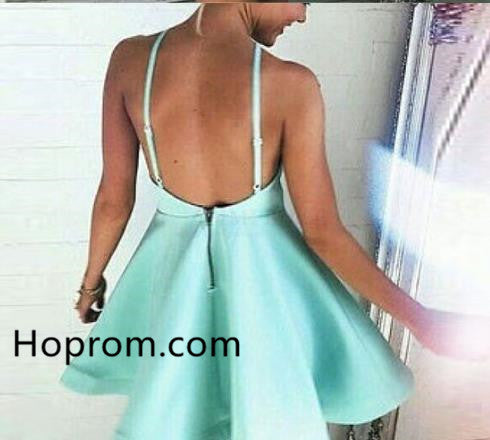 Mint Simeple Homecoming Dress, Open Back Homecoming Dress