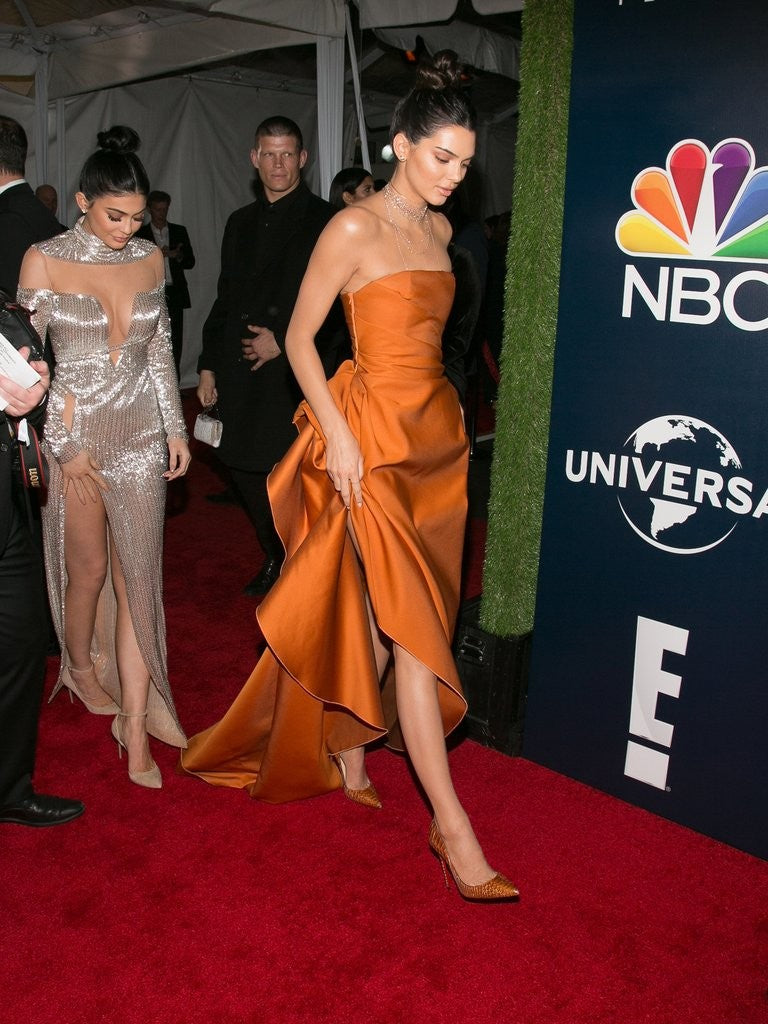 kendall jenner orange dress dupe Kendall Jenner looked impossibly chic for a trip to the corner shop
