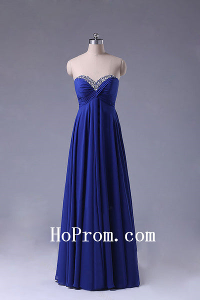 Long Blue Prom Dresses,Sweetheart Prom Dress,Evening Dress