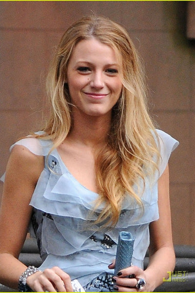 Blue Blake Lively Serena van der Woodsen Sequins Dress Round Neck Prom Celebrity Dress Gossip Girl