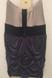 Champagne Dark Grey Blake Lively Short Dress Ruched Prom Celebrity Formal Dress Serena van der Woodsen Gossip Girl