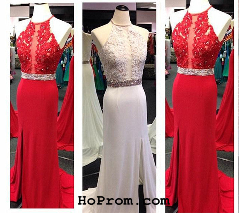 Red Lace Prom Dresses Red Long Prom Dress Red Evening Dress