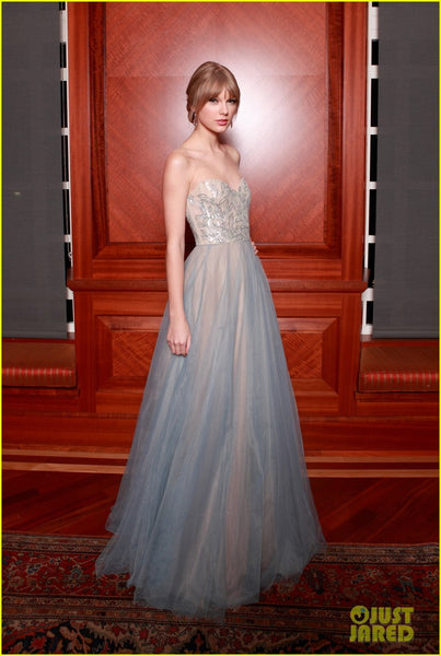 Pale Taylor Swift Strapless Sequins Prom Celebrity Formal Dress Ball Gown Nashville Symphony Ball