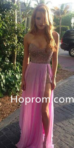 Pink Sweetheart Crystal Homecoing Dress, Long Sexy Homecoing Dress
