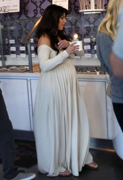 White Kim Kardashian (Kim K) Casual Pregnant Dress Long Sleeves Prom Celebrity Dresses For Sale
