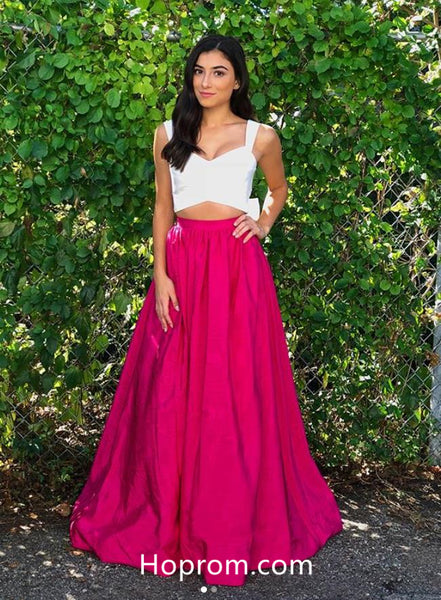Cute Two Piece Simple Prom Dress with Bow