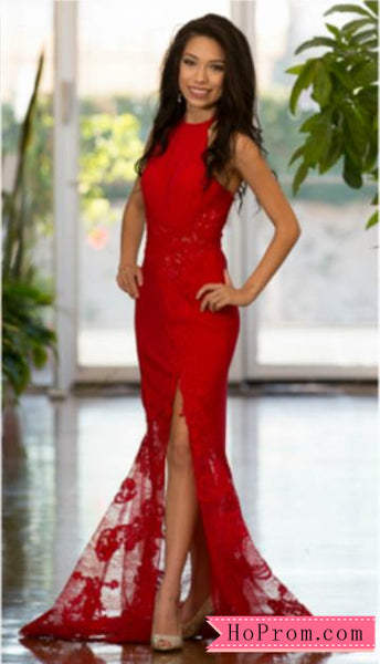 High Halter Neckline Open Back Fitted Bodice with Sheer Lace Embellishments