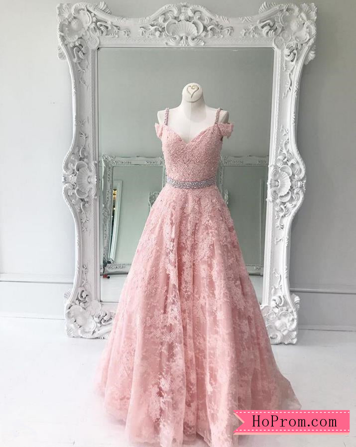 Off Shoulder Cap Sleeves Sweetheart Lace Prom Dress