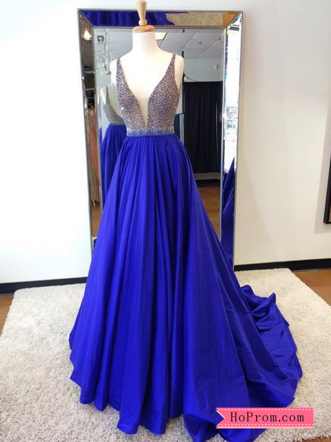 Blue Choker Halter Prom Dress Formal Evening Dress Gown Hoprom Blue Choker Halter Prom Dress Formal Evening Dress Gown Hoprom