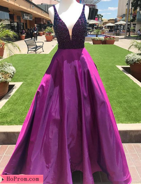 Purple Choker Halter Prom Dress Formal Evening Gown