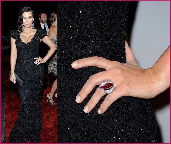 Black Kim Kardashian (Kim K) V Neck Lace Fit Dress Flare Prom Celebrity Dress Golden Globes Party