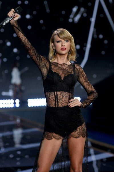 Black Taylor Swift Sheath Lace Sexy Dress Long Sleeves Prom Celebrity Formal Dress Victoria Secret
