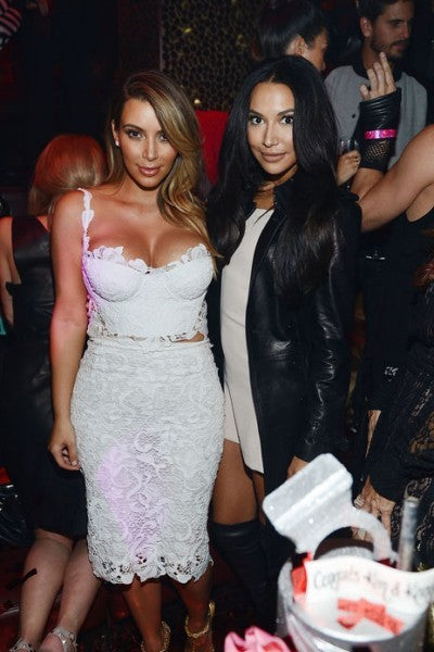 White Kim Kardashian (Kim K) Knee Length Dress Lace Prom Celebrity Evening Formal Dress 33rd Birthday