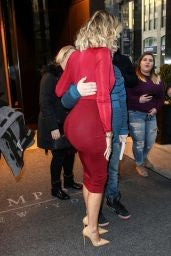 Red Khloe Kardashian Long Sleeve V Neck Sexy Wrap Dress Satin Prom Celebrity Evening Semi Formal Dress