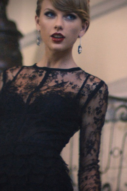 Black Taylor Swift Lace Dress Long Sleeves Prom Celebrity Formal Dress Hoprom Black Taylor Swift Lace Dress Long Sleeves Prom Celebrity Formal Dress Hoprom