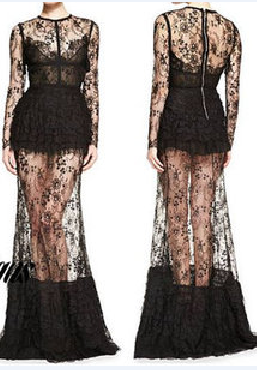 Black Taylor Swift Lace Dress Long Sleeves Prom Celebrity Formal Dress Blank Space