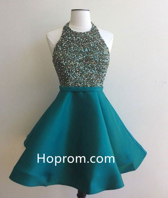 Sequins Strapless Homecoming Dresses, Green Halter Homecoming Dress Hoprom Sequins Strapless Homecoming Dresses, Green Halter Homecoming Dress Hoprom