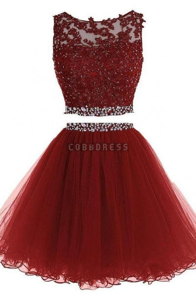 Tulle Homecoming Dress, Two Piece Homecoming Dresses
