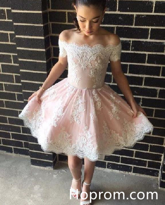 Lace Homecoming Dress, Off shoulder Homecoming Dresses Hoprom Lace Homecoming Dress, Off shoulder Homecoming Dresses Hoprom