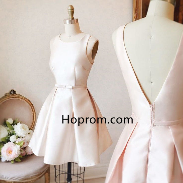 Strapless Open Back Homecoming Dress, Creamy White Homecoming Dress