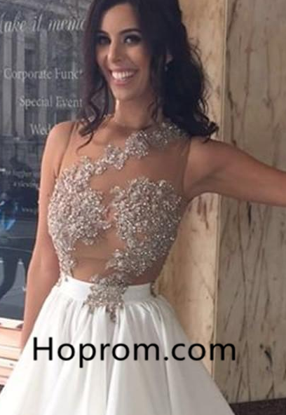 Appliques Chiffon Lace Beaded Sleeveless Short Homecoming Dress