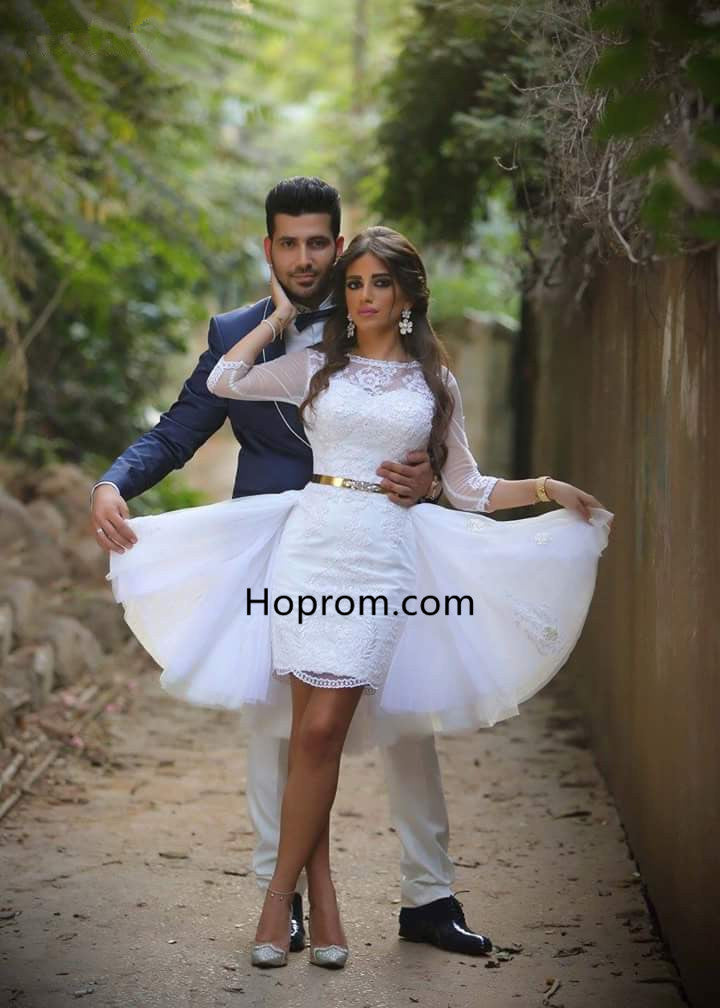 White long sales sleeve hoco dress