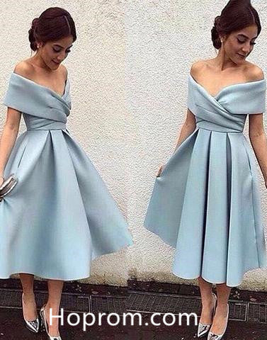 Off Shoulder Homecoming Dress, Baby Blue Sexy Homecoming Dress