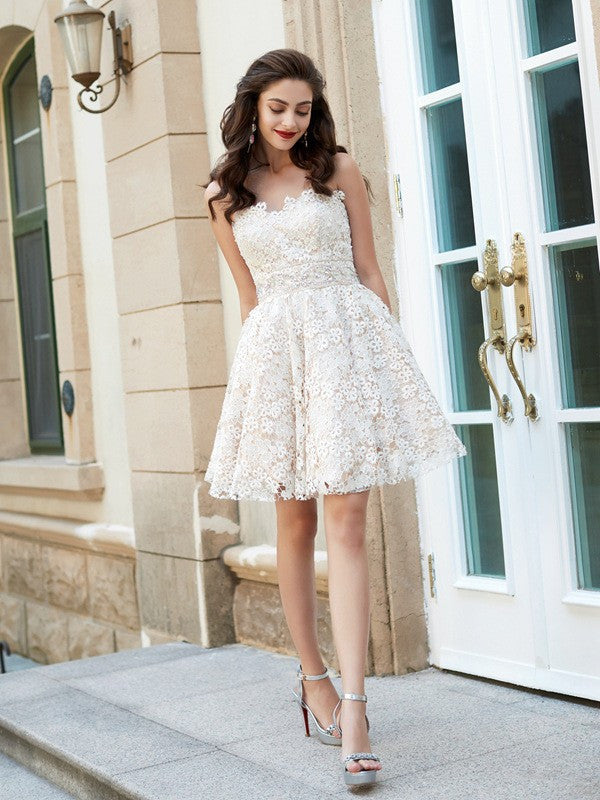 Sweetheart Lace Homecoming Dress A Line Lace Dresses Ivry Hoprom Sweetheart Lace Homecoming Dress A Line Lace Dresses Ivry Hoprom