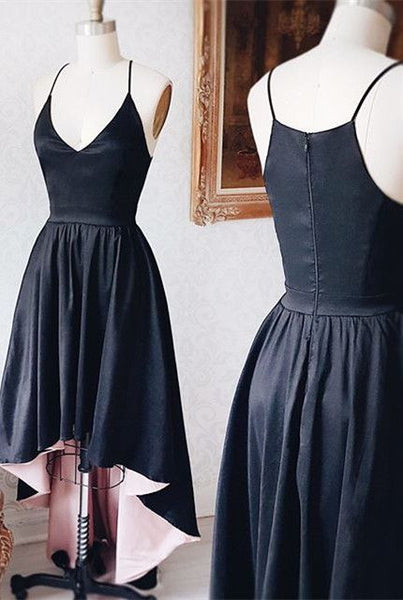 Deep V Neck Homecoming Dress ， Black Summer Party Sexy Strapless Homecoming Dress