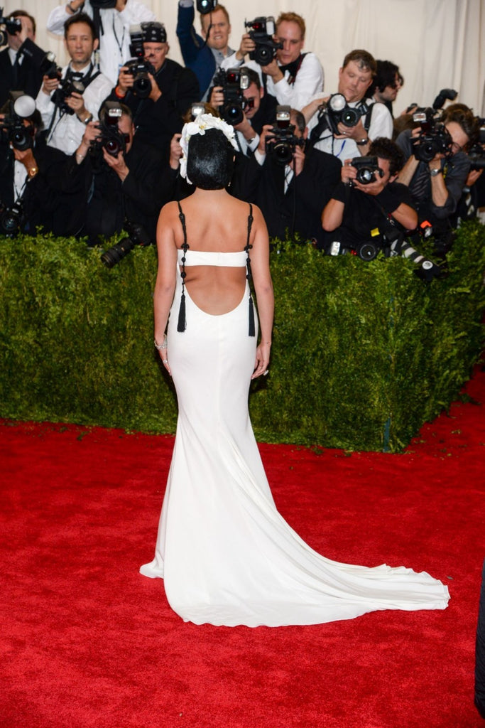 White Selena Gomez Sexy Open Back Straps Dress Long Prom Red Carpet Fo Hoprom White Selena Gomez Sexy Open Back Straps Dress Long Prom Red Carpet Fo Hoprom