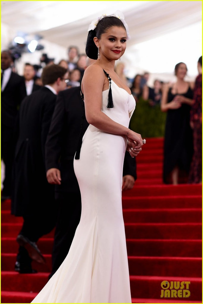 White Selena Gomez Sexy Open Back Straps Dress Long Prom Red Carpet Fo Hoprom White Selena Gomez Sexy Open Back Straps Dress Long Prom Red Carpet Fo Hoprom