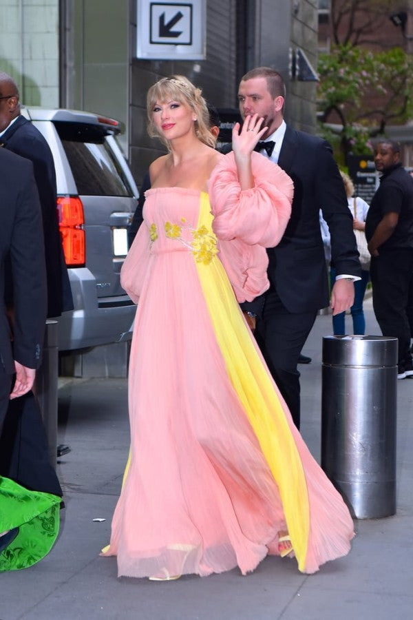 Pink Yellow Taylor Swift Off The Shoulder Prom Best Dress Red Carpet F – Hoprom Pink Yellow Taylor Swift Off The Shoulder Prom Best Dress Red Carpet F – Hoprom