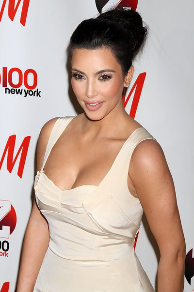 White Kim Kardashian (Kim K) Knee Length Wrap Dress Satin Prom Celebrity Red Carpet Dress Jingle Ball