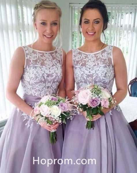 Lace Homecoming Dress, A-line Purple Short Bridesmaid Dresses