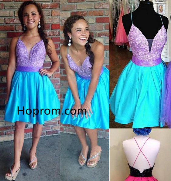 A-line Cute Beading Homecoming Dress, Bright Color Sweet 16 Dresses
