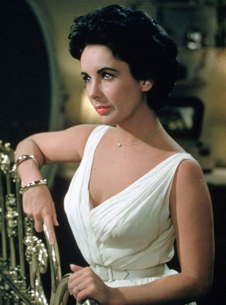 Elizabeth Taylor as Maggie White V Neck Tea Length Dress from Movie Cat on a Hot Tin Roof