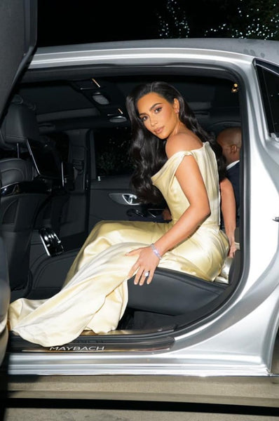 Champagne Kim Kardashian (Kim K) Corset Off The Shoulder Wedding Dress Diddy's 50th Birthday Party