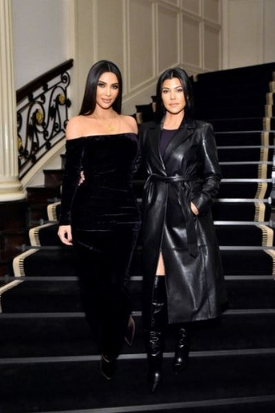 Black Kim Kardashian (Kim K) Velvet Off The Shoulder Dress Long Sleeves Prom Celebrity Dress Online
