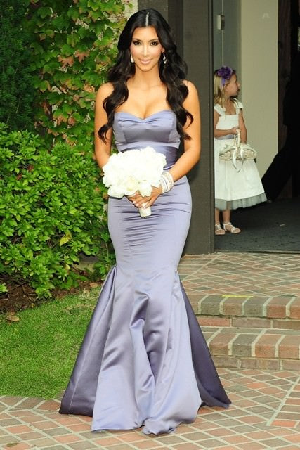 purple Kim Kardashian (Kim K) Bridesmaid Strapless Dress Satin Mermaid Hoprom purple Kim Kardashian (Kim K) Bridesmaid Strapless Dress Satin Mermaid Hoprom