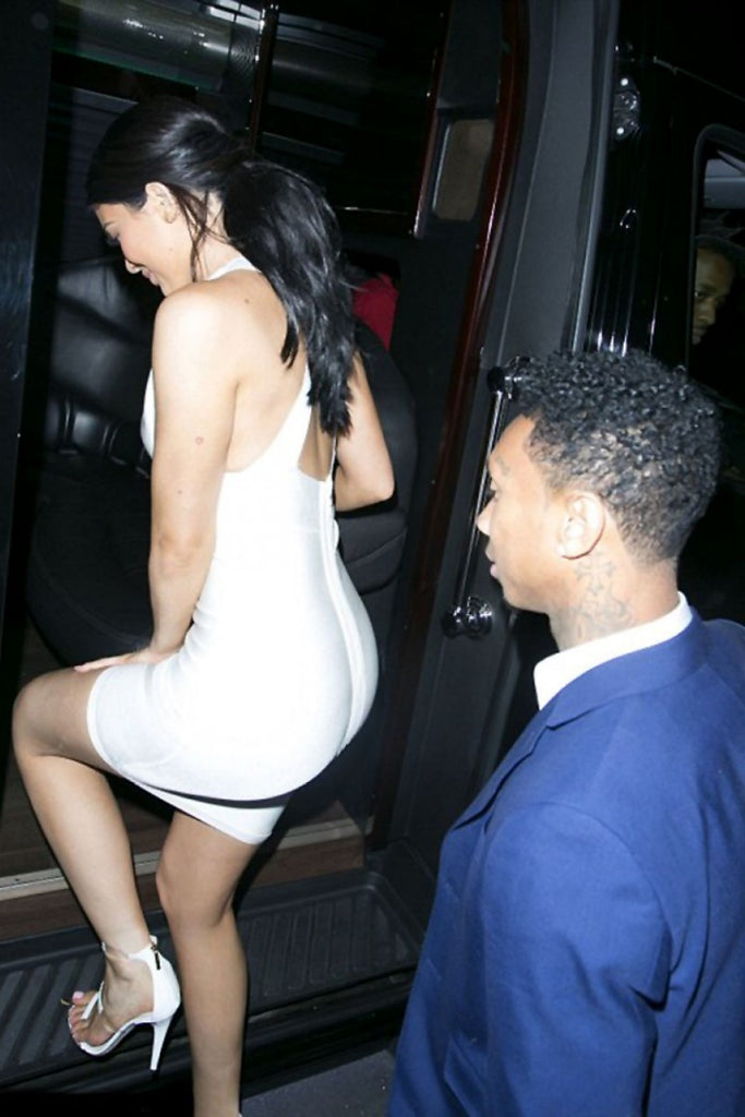 Orange Kylie Jenner Short Mini Dress Halter Prom Celebrity Party Eveni –  Hoprom