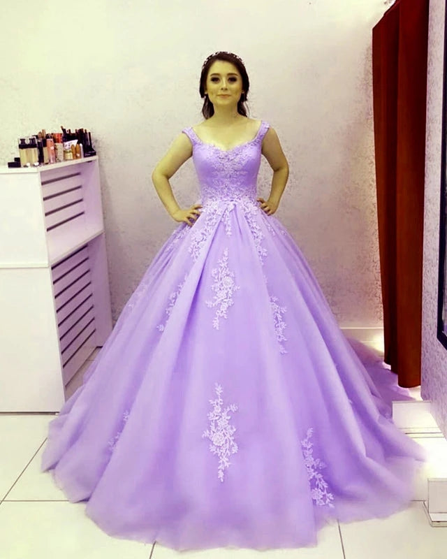 Elegant Applique Straps Lace Blue Prom Dresses Formal Evening Dresses   Hoprom