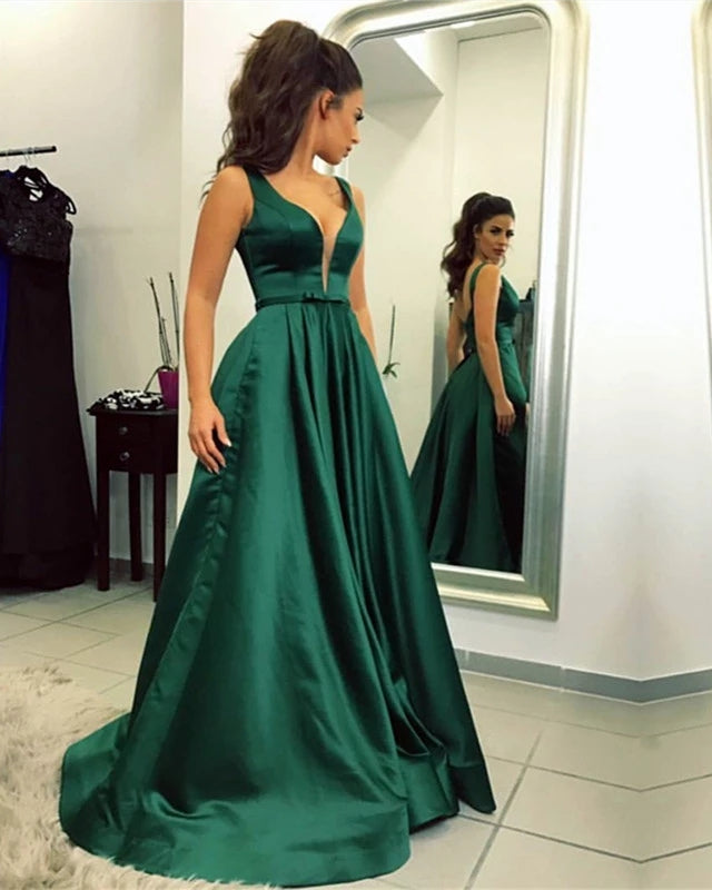 Plunge V Neck Long Sexy Prom Dresses Formal Evening Dresses Green & Bl Hoprom Plunge V Neck Long Sexy Prom Dresses Formal Evening Dresses Green & Bl Hoprom