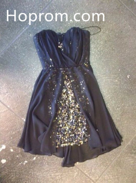 Black Sweetheart Sequins Homecoming Dress, Sexy Homecoming Dress