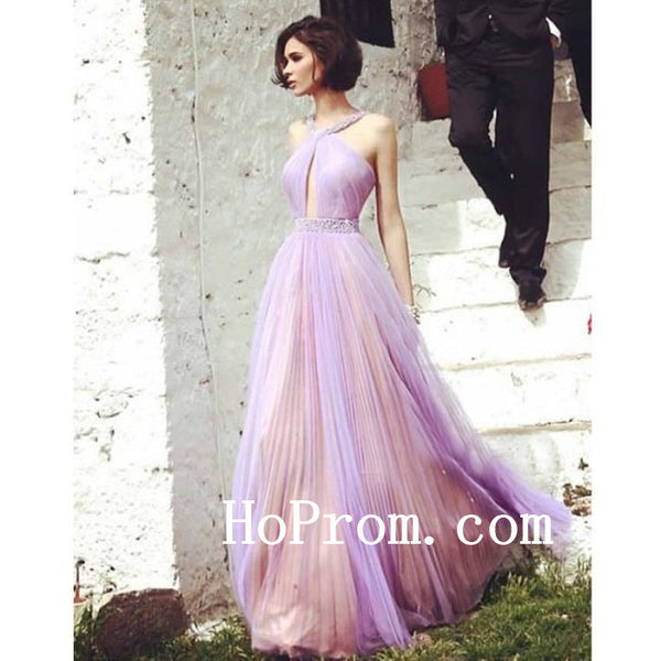Light Purple Prom Dresses,Halter Prom Dress,Evening Dress