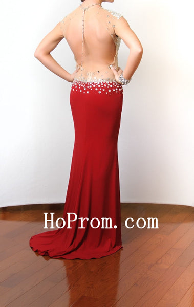 Red Sexy Prom Dresses,Satin Prom Dress,Long Evening Dresses