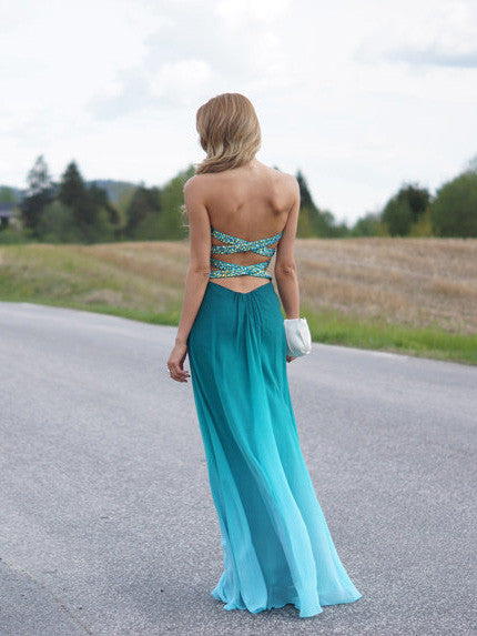 A Line Prom Dresses Ombre Prom Dress Ombre Evening Dresses
